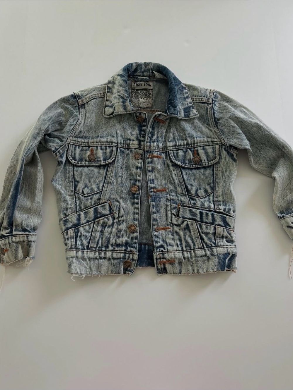 Kids vintage Acid-Wash Denim Jacket - Light Blue